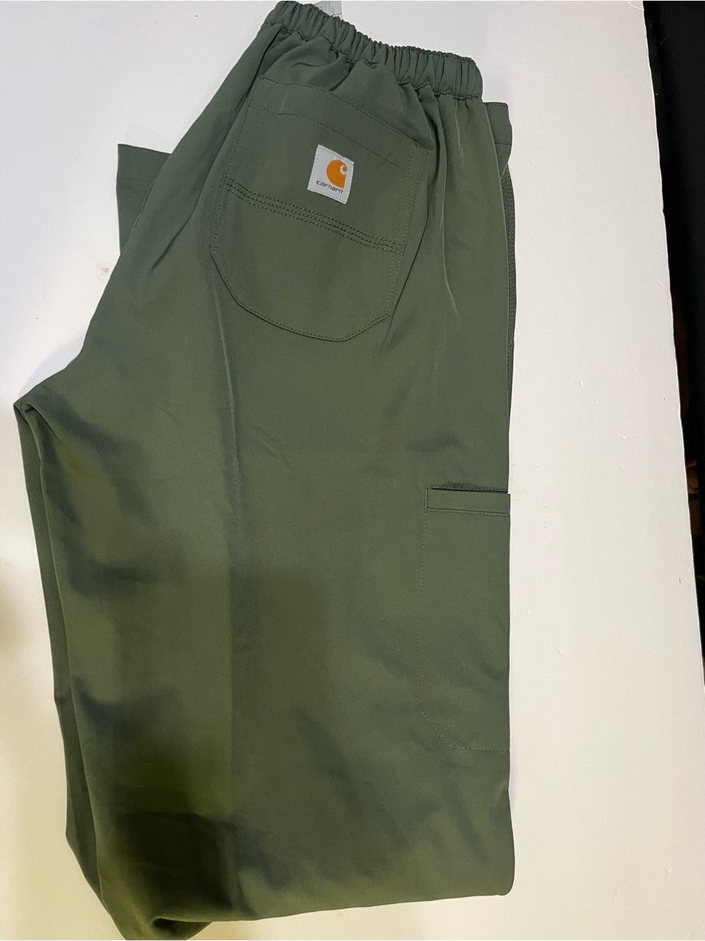 Carhartt Olive Cargo Pants with Elastic Waist